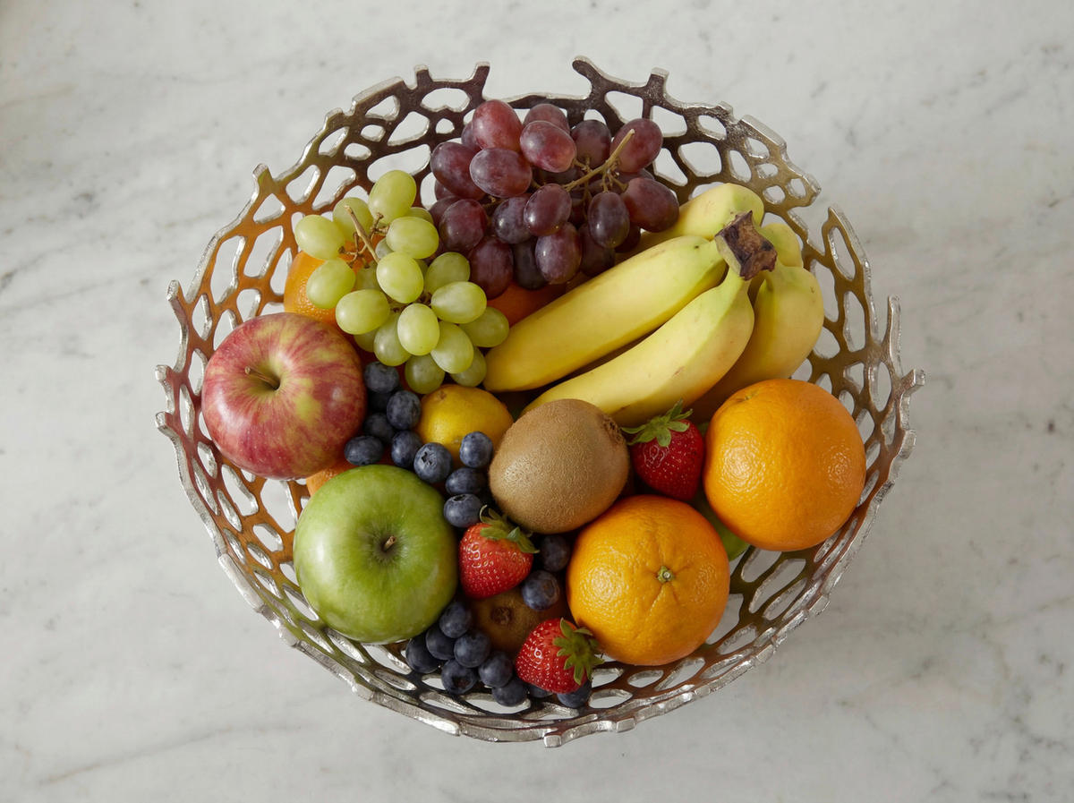 OBSTSCHALE  - Silberfarben, Design, Metall (46/19/46cm) - Livetastic