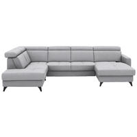 WOHNLANDSCHAFT Flachgewebe Ecru  - Ecru/Schwarz, Konventionell, Textil/Metall (215/333/174cm) - Beldomo System