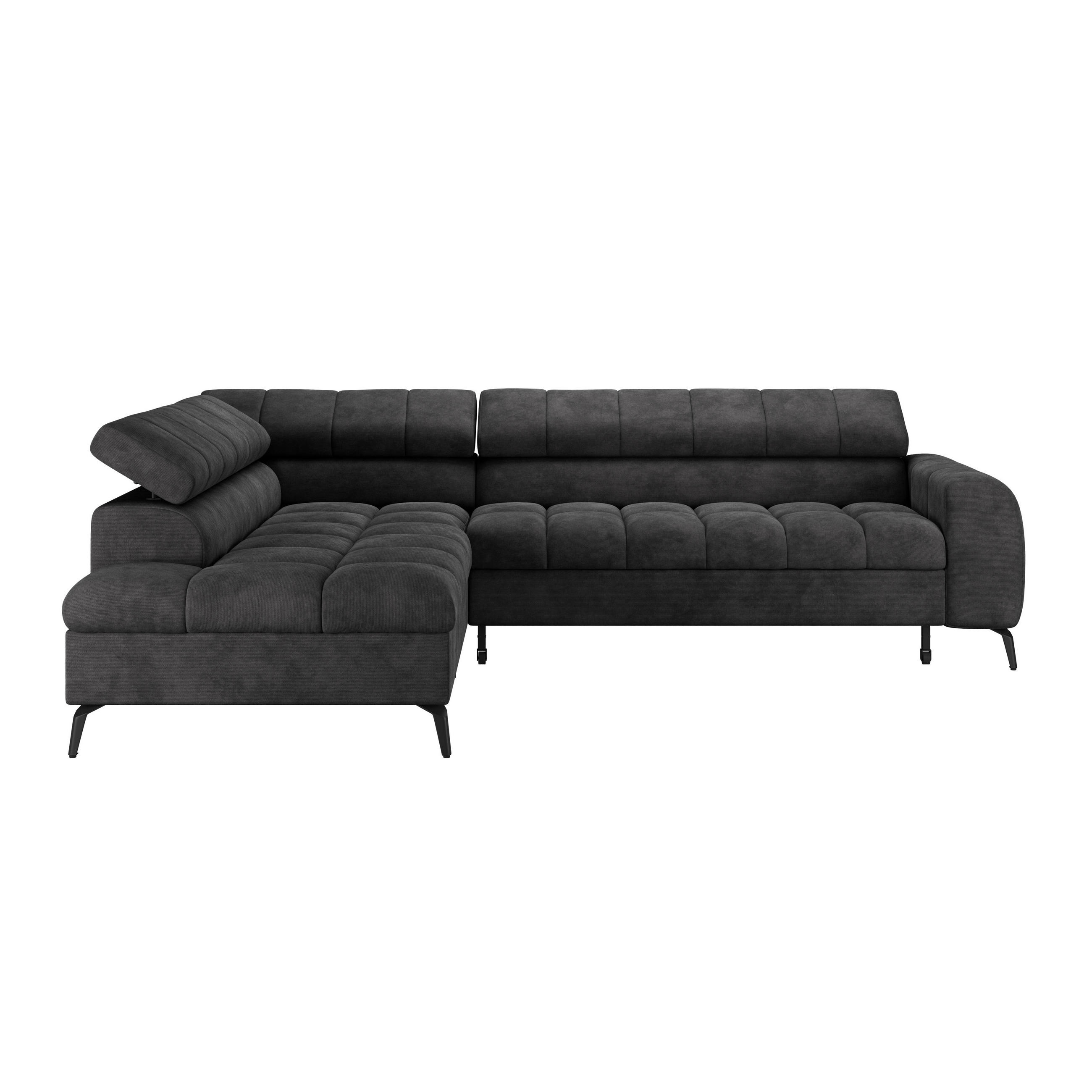 ECKSOFA in Schwarz  - Schwarz, Trend, Kunststoff/Textil (203/261cm) - Livetastic