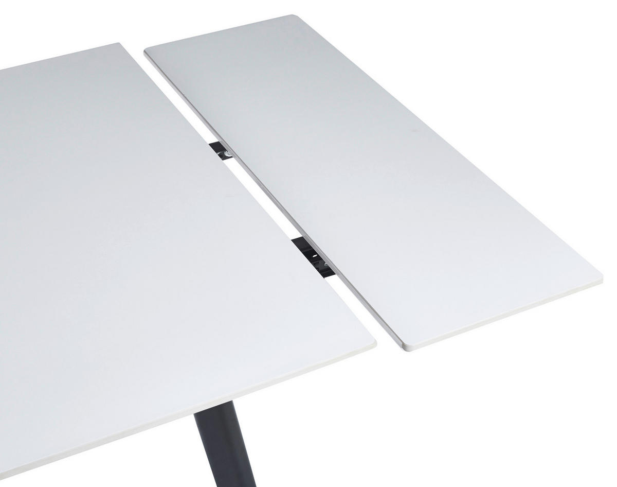 JEDILNA MIZA, bela  - črna/bela, Basics, kovina/keramika (90-150/77/90cm) - Novel