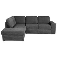 ECKSOFA Dunkelgrau Mikrofaser  - Chromfarben/Dunkelgrau, KONVENTIONELL, Textil/Metall (213/248cm) - MID.YOU