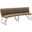 SITZBANK 201/86/64 cm Echtleder Mokka Metall  - Anthrazit/Mokka, Design, Leder/Metall (201/86/64cm) - Valnatura