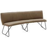 SITZBANK 180/60/92 cm Echtleder Mokka Metall  - Anthrazit/Mokka, Design, Leder/Metall (180/60/92cm) - Valnatura