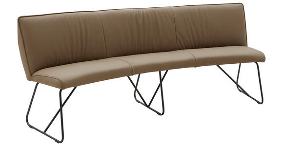 SITZBANK 212/88/81 cm Echtleder Mokka Metall - Anthrazit/Mokka, Design, Leder/Metall (212/88/81cm) - Valnatura