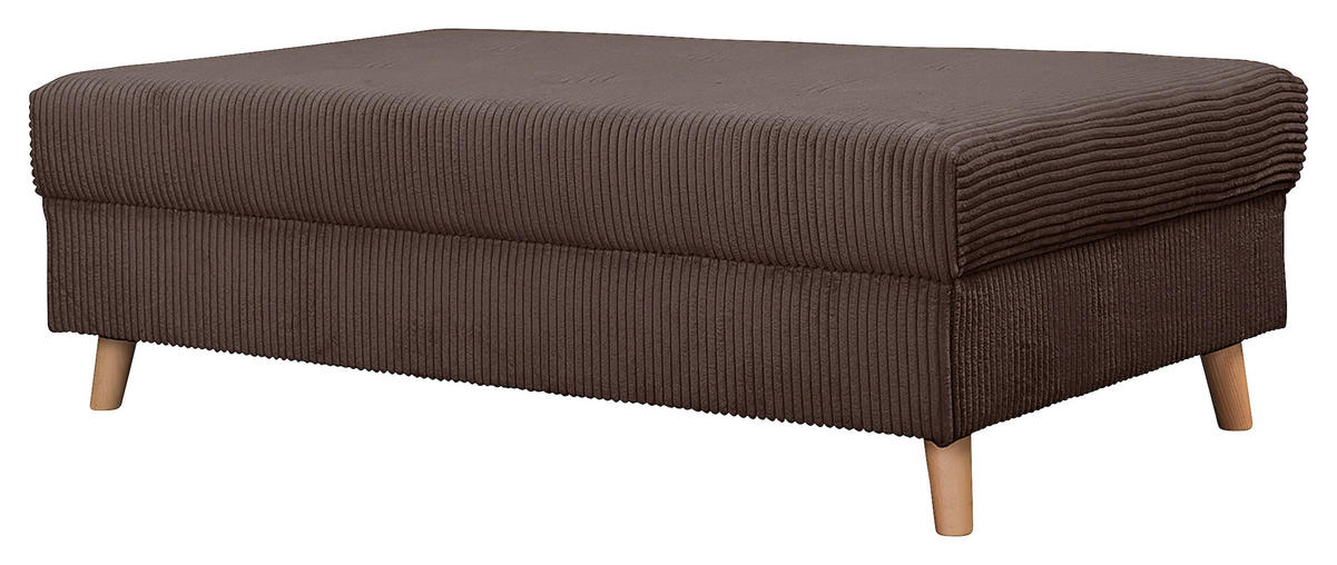 ECKSOFA inkl. Hocker Ariella Braun Cord  - Naturfarben/Braun, Design, Holz/Textil (161/231cm) - Livetastic