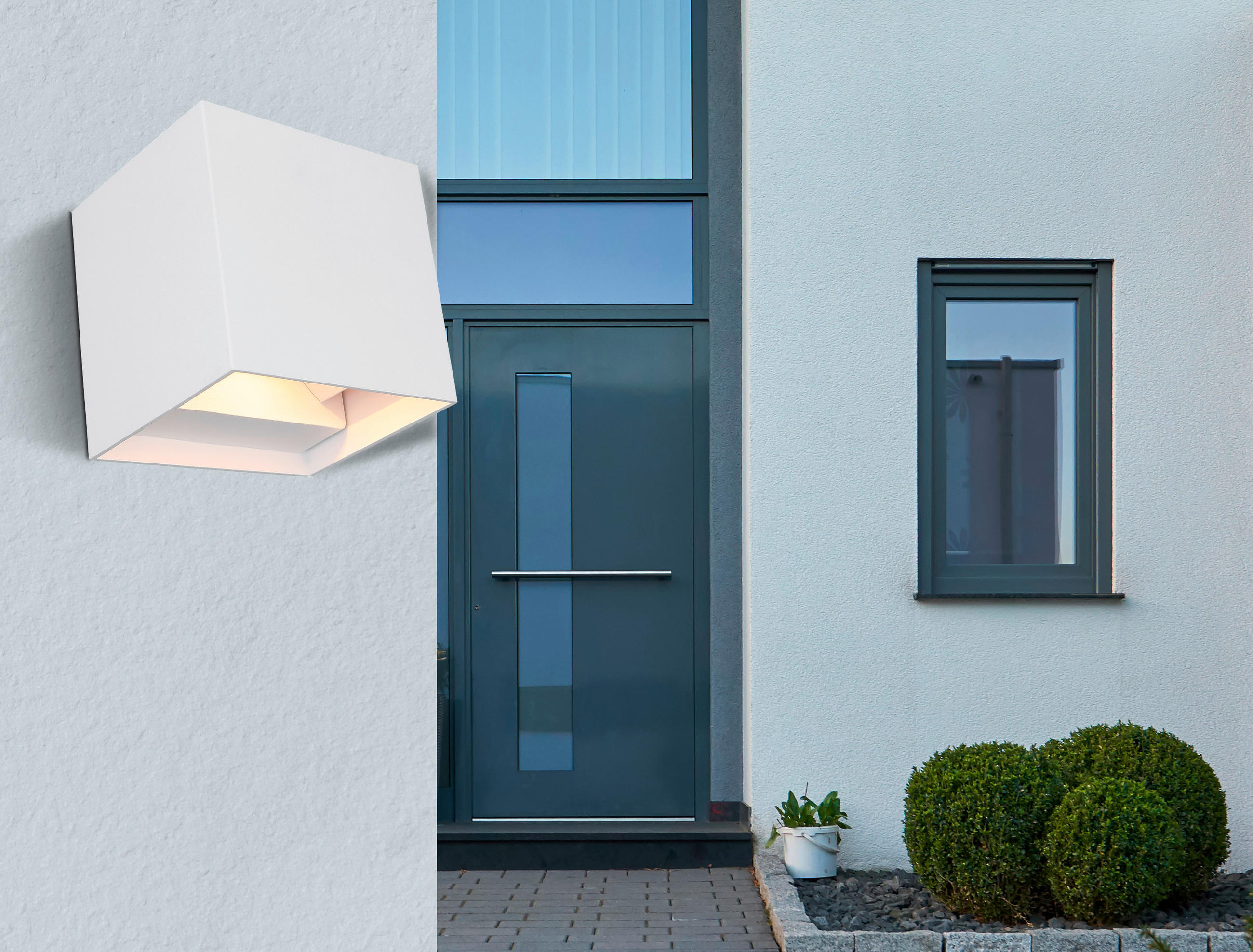 LED-WANDLEUCHTE 10/10/10 cm   - Weiß, Basics, Metall (10/10/10cm) - Globo