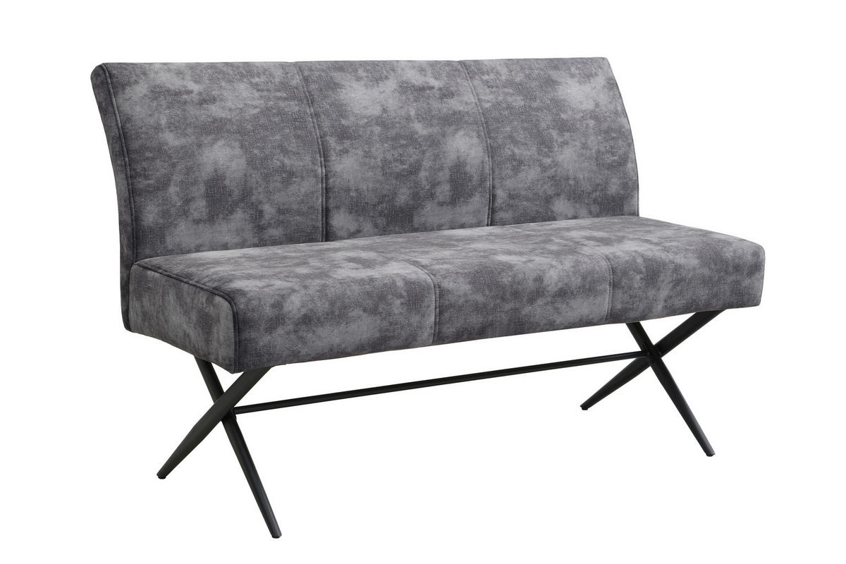 SITZBANK 140/88/67 cm Samt, Mikrofaser Anthrazit  - Anthrazit/Schwarz, MODERN, Textil/Metall (140/88/67cm) - MID.YOU