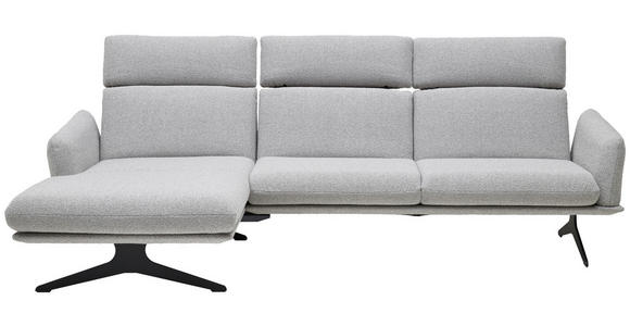 ECKSOFA in Flachgewebe Hellgrau 152/259 cm - Hellgrau/Schwarz, Design, Textil/Metall (152/259cm) - Dieter Knoll