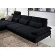 ECKSOFA in Chenille Schwarz  - Schwarz, Design, Textil/Metall (180/310cm) - Dieter Knoll