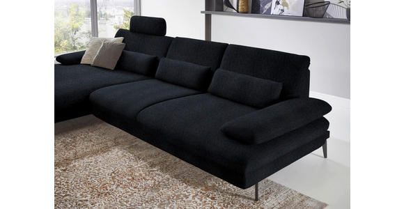 ECKSOFA in Chenille Schwarz 180/310 cm - Schwarz, Design, Textil/Metall (180/310cm) - Dieter Knoll