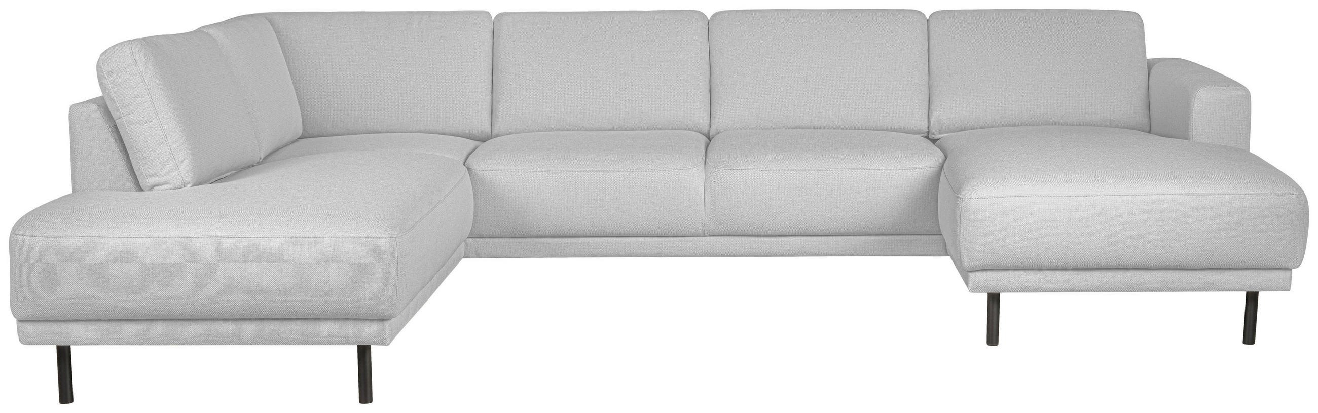 SOFFA i flatväv ljusgrå  - ljusgrå/svart, Design, metall/trä (310/78/197cm) - Pure Home Comfort