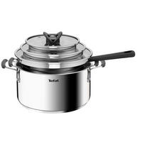 GRYT- OCH KASTRULLSET 3 delar  - klar/stålfärgad, Basics, metall/glas - Tefal