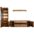 WOHNWAND 3-teilig  in Grau, Eichefarben  275/204/50 cm  - Eichefarben/Anthrazit, Natur, Glas/Holz (275/204/50cm) - Linea Natura