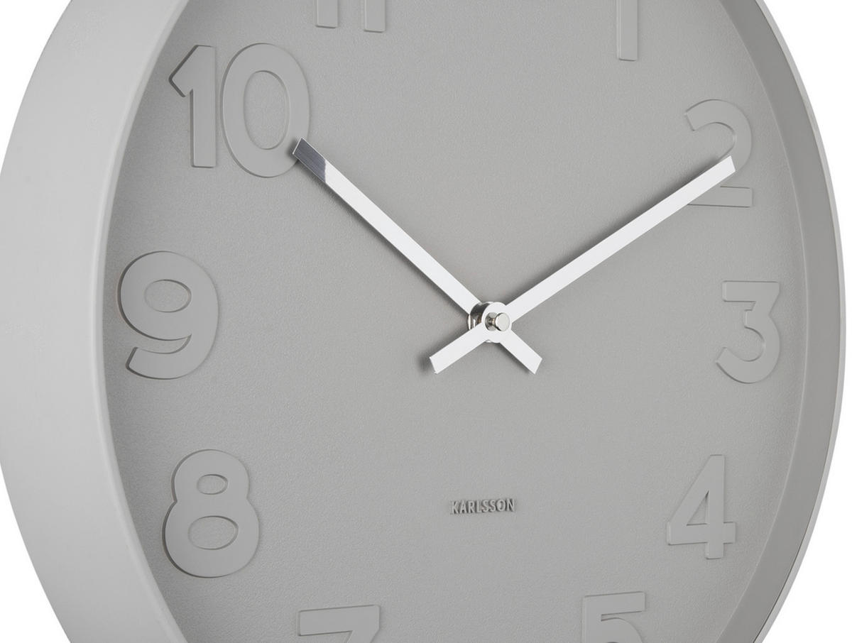 WANDUHR 37,5/37,5/6 cm   - Grau, Basics, Metall (37,5/37,5/6cm) - Karlsson