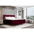 BOXSPRINGBETT 140/200 cm  in Weinrot  - Chromfarben/Weinrot, KONVENTIONELL, Textil/Metall (140/200cm) - Carryhome