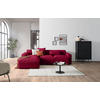 ECKSOFA in Cord Rot  196/303 cm  - Rot/Schwarz, Design, Kunststoff/Textil (196/303cm) - Livetastic