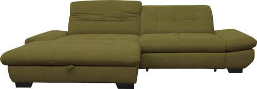 ECKSOFA in Mikrofaser Grün  - Schwarz/Grün, Design, Textil/Metall (198/290cm) - Xora