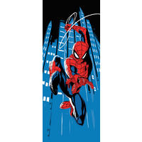 FOTOTAPETE SPIDER-MAN ROOFTOP  - Blau, Design, Textil (100/250cm) - Marvel