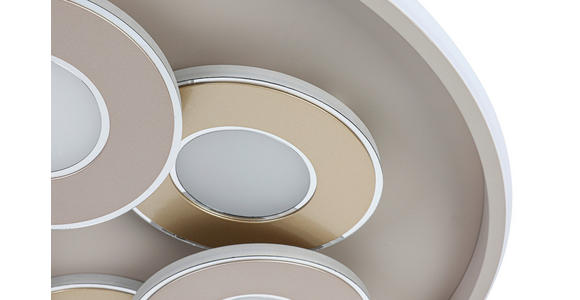 LED-DECKENLEUCHTE Ilok 50/5 cm  - Sandfarben/Chromfarben, Design, Kunststoff/Metall (50/5cm) - Novel