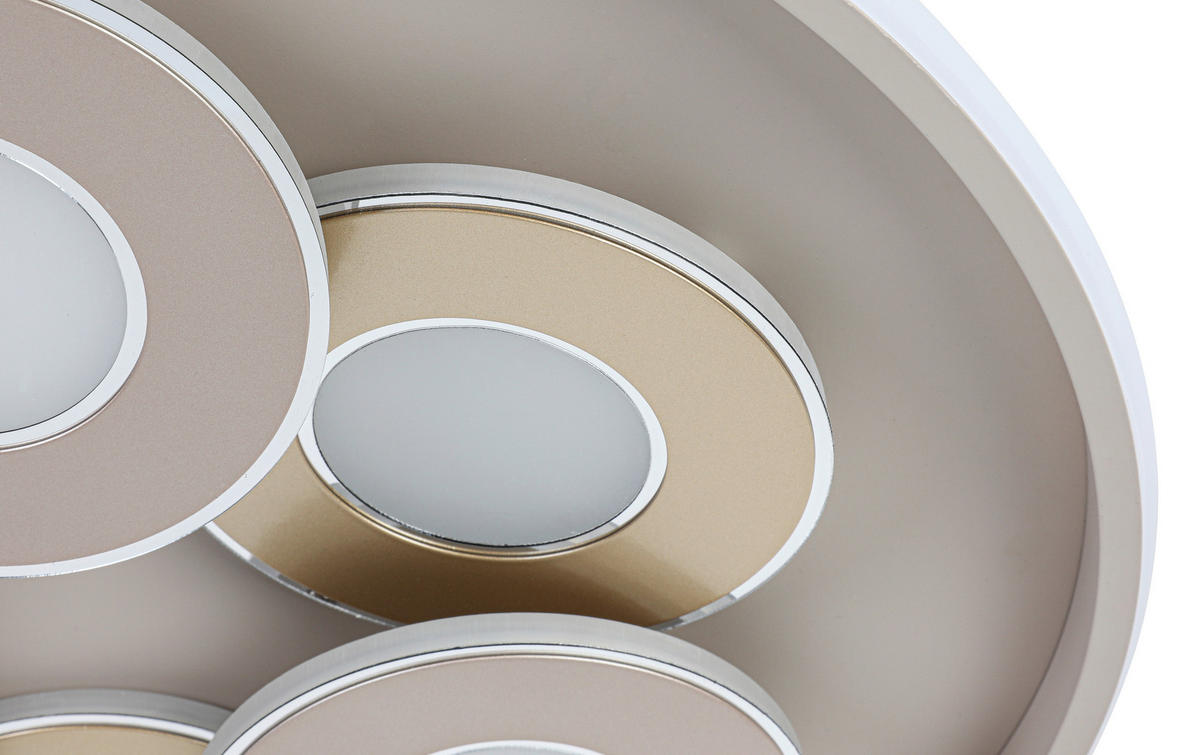LED-DECKENLEUCHTE Ilok 50/5 cm  - Sandfarben/Chromfarben, Design, Kunststoff/Metall (50/5cm) - Novel