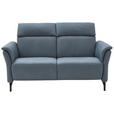 2-SITZER-SOFA  in Echtleder Graublau   - Graublau/Schwarz, KONVENTIONELL, Leder/Metall (178/103/92cm) - Dieter Knoll