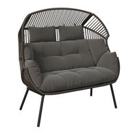 GARTENMUSCHEL 146/136/83 cm Eisen  - Dunkelgrau/Grau, MODERN, Kunststoff/Textil (146/136/83cm) - Ambia Garden