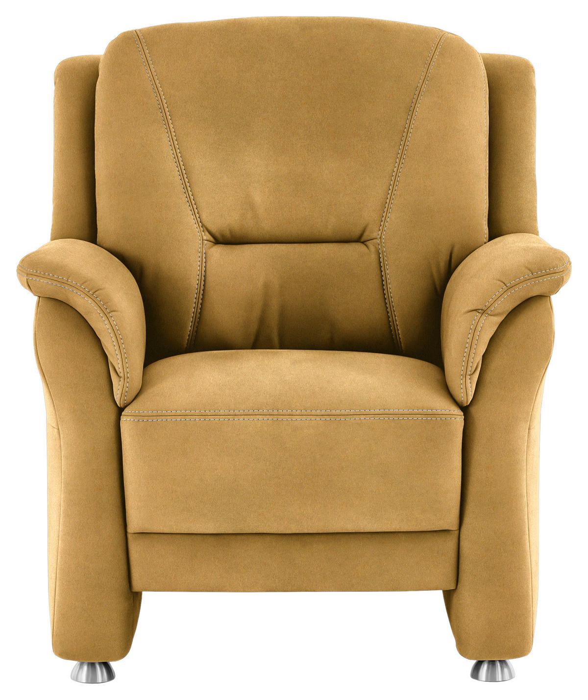 SESSEL in Mikrofaser Gelb  - Gelb/Beige, Konventionell, Textil/Metall (90/100/89cm) - Beldomo Comfort