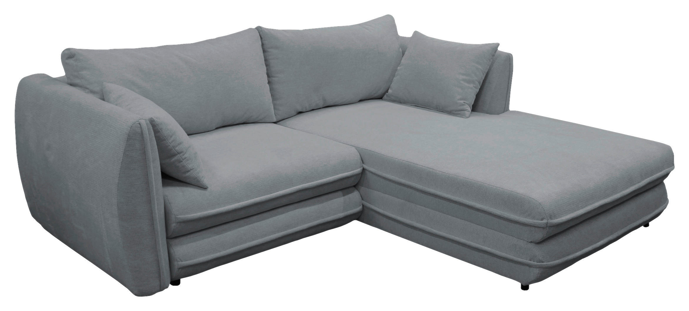 ECKSOFA Grau Struktur  - Schwarz/Grau, Design, Kunststoff/Textil (240/201cm) - MID.YOU