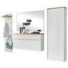 GARDEROBE 5-teilig  in 255/195/31 cm  - Weiss, Design, Glas/Holz (255/195/31cm)
