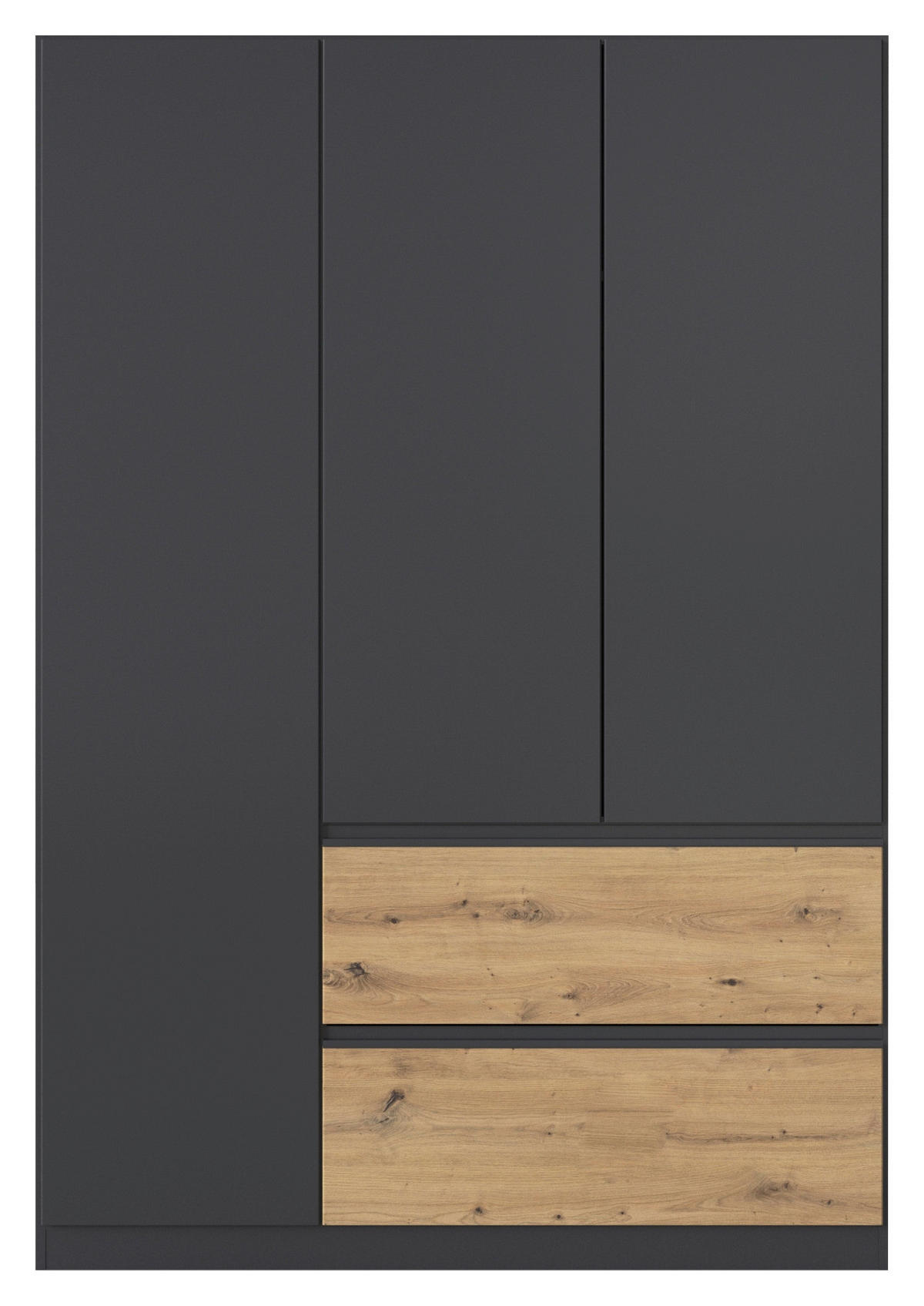 DREHTÜRENSCHRANK in Grau, Eiche Artisan  - Eiche Artisan/Grau, Modern, Holzwerkstoff (136/197/54cm) - Rauch Möbel