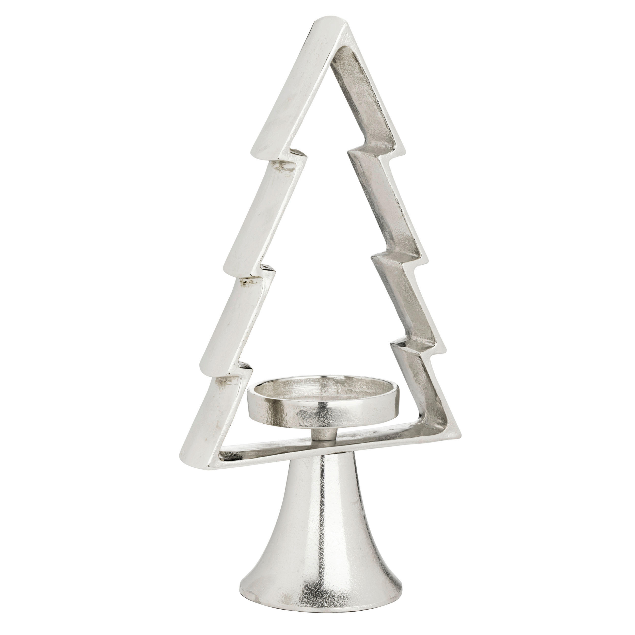 KERZENHALTER - Chromfarben, LIFESTYLE, Metall (17/9.5/34cm)
