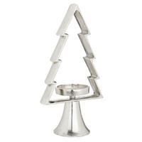 KERZENHALTER - Chromfarben, LIFESTYLE, Metall (17/9.5/34cm)