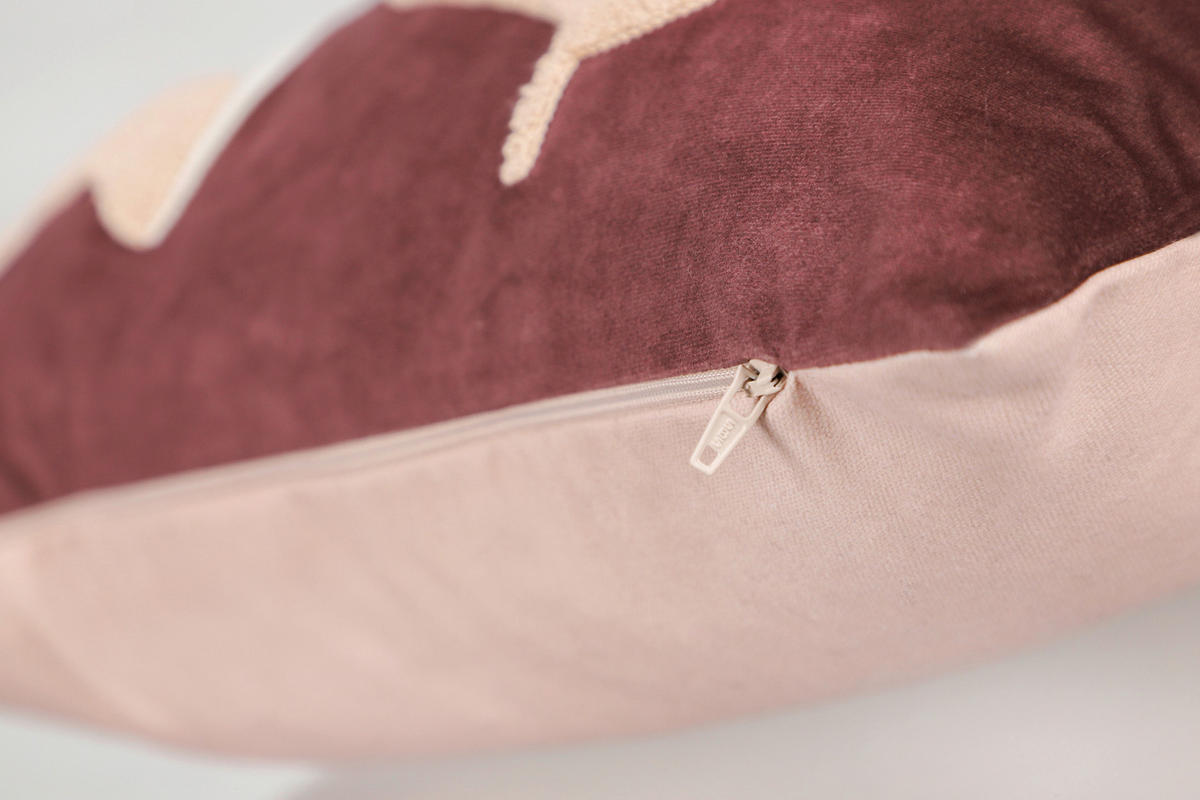 KISSENHÜLLE SW-Plant rot 45/45 cm  - Rotbraun/Creme, Design, Kunststoff/Textil (45/45cm) - Schöner Wohnen