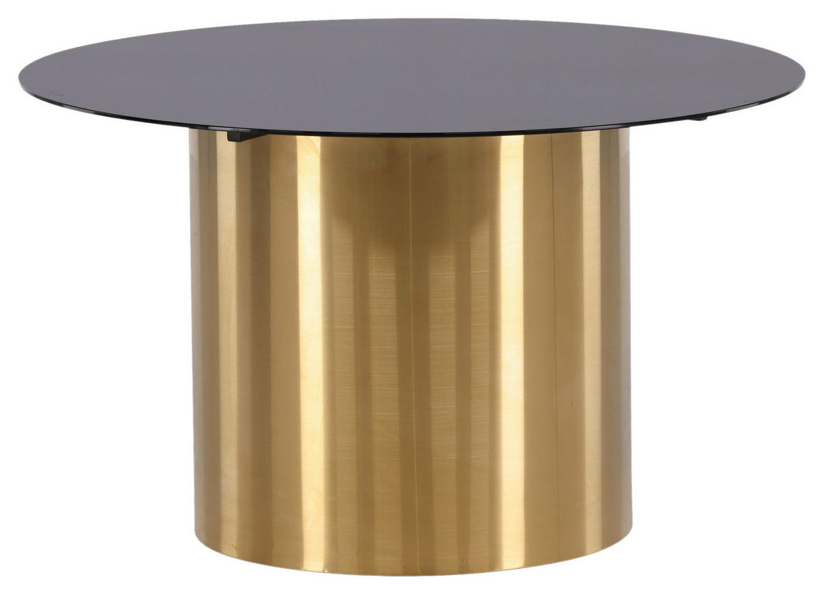 SOFFBORD i metall, glas 80/80/46 cm  - svart/guldfärgad, Design, metall/glas (80/80/46cm) - Livetastic