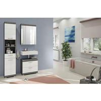 BADEZIMMER 3-teilig  in 97 cm  - Weiß Hochglanz/Grau, MODERN, Holzwerkstoff/Kunststoff (97cm) - MID.YOU