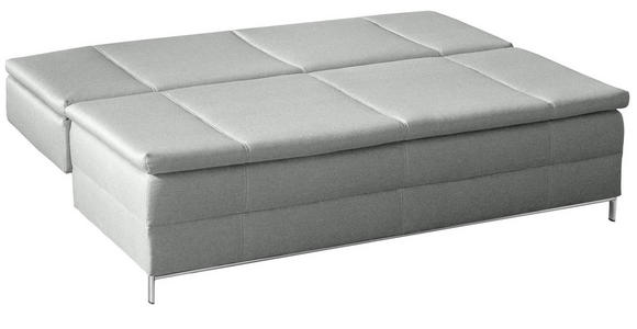 BOXSPRINGSOFA Flachgewebe Hellgrau  - Chromfarben/Hellgrau, Design, Textil/Metall (200/93/107cm) - Novel