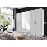FALTTÜRENSCHRANK in Weiss  - Weiss/Schwarz, Design, Glas/Holzwerkstoff (300/216/58cm) - Boxxx