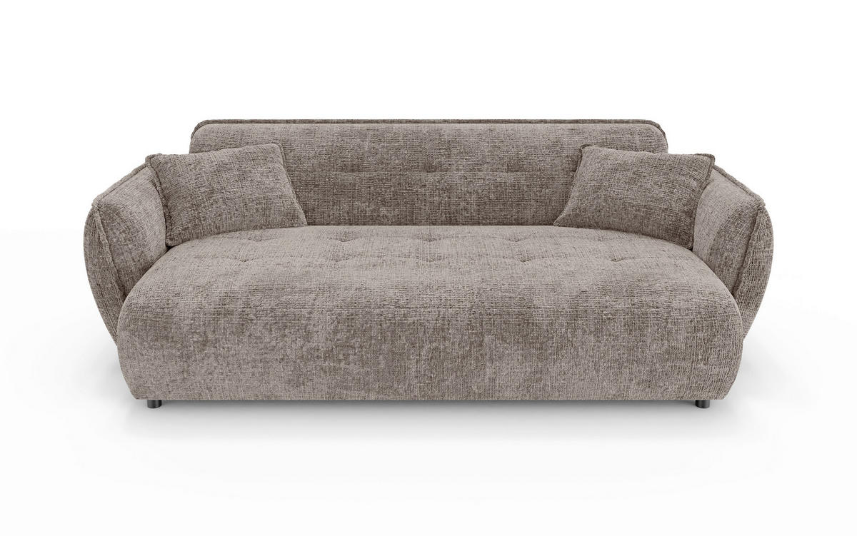 VIERSITZER-SOFA Nelia Chenille Braun  - Schwarz/Braun, Design, Kunststoff/Textil (250/81/114cm) - P & B