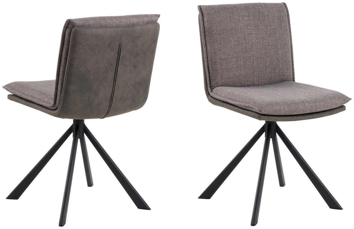 ŽIDLE, šedavě hnědá, antracitová - černá/antracitová, Design, kov/textil (47/85/59cm) - MID.YOU
