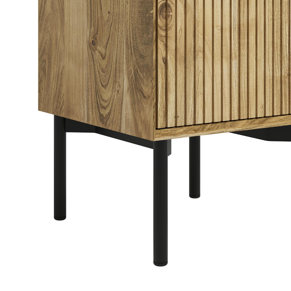 HOCHSCHRANK 41/200/42 cm  - Schwarz/Naturfarben, Natur, Holz/Metall (41/200/42cm) - Livetastic