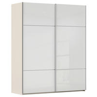 SCHWEBETÜRENSCHRANK 181/223/67 cm 2-türig Weiß, Champagner  - Champagner/Alufarben, KONVENTIONELL, Glas/Holzwerkstoff (181/223/67cm) - Novel