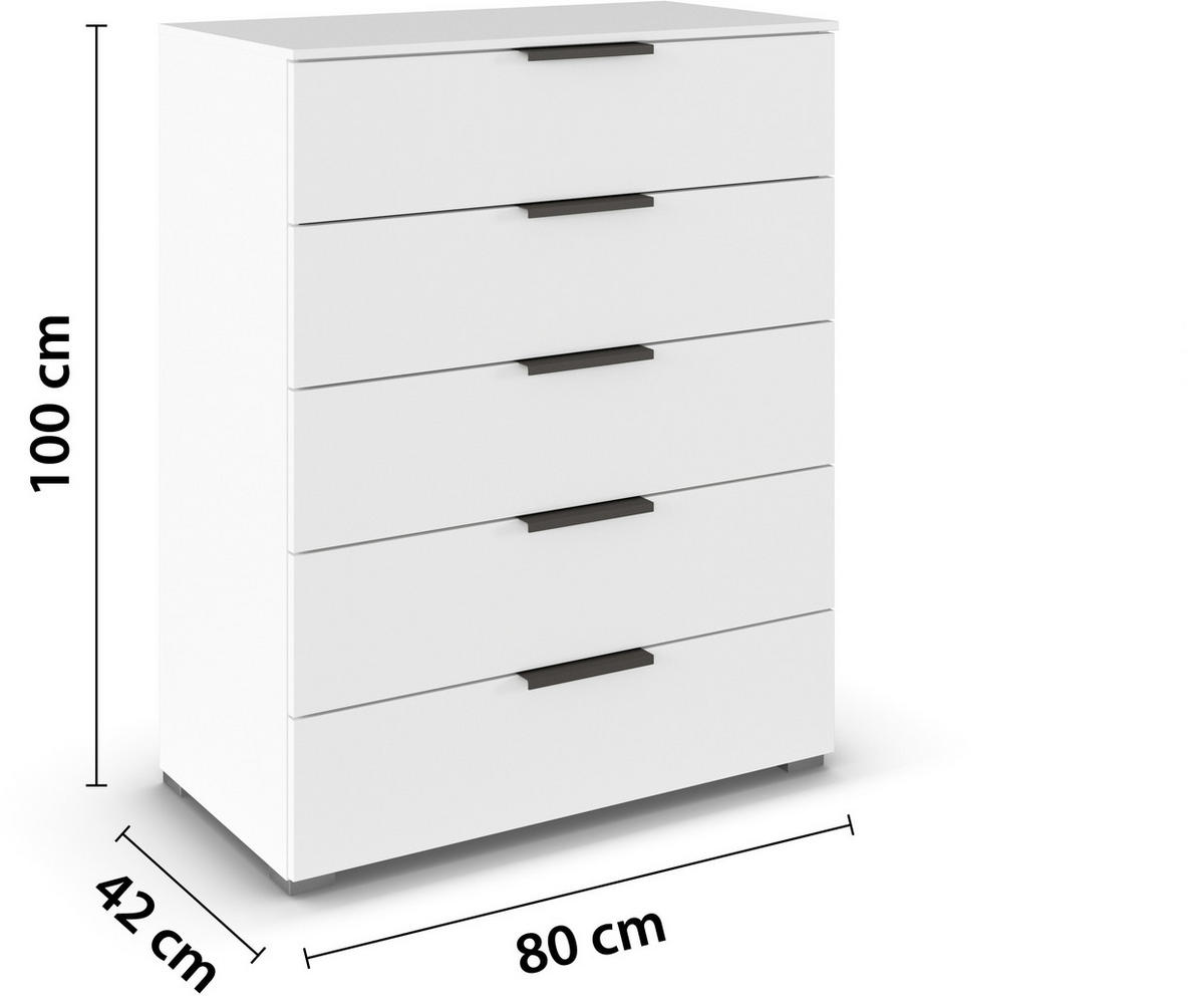 KOMMODE  in 80/100/42 cm  - Graphitfarben/Alufarben, Trend, Holzwerkstoff/Metall (80/100/42cm) - Novel