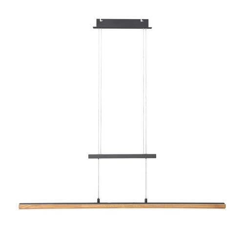 LED-HÄNGELEUCHTE 100/9/150 cm    - Schwarz, Natur, Holz/Metall (100/9/150cm) - Waldwelt