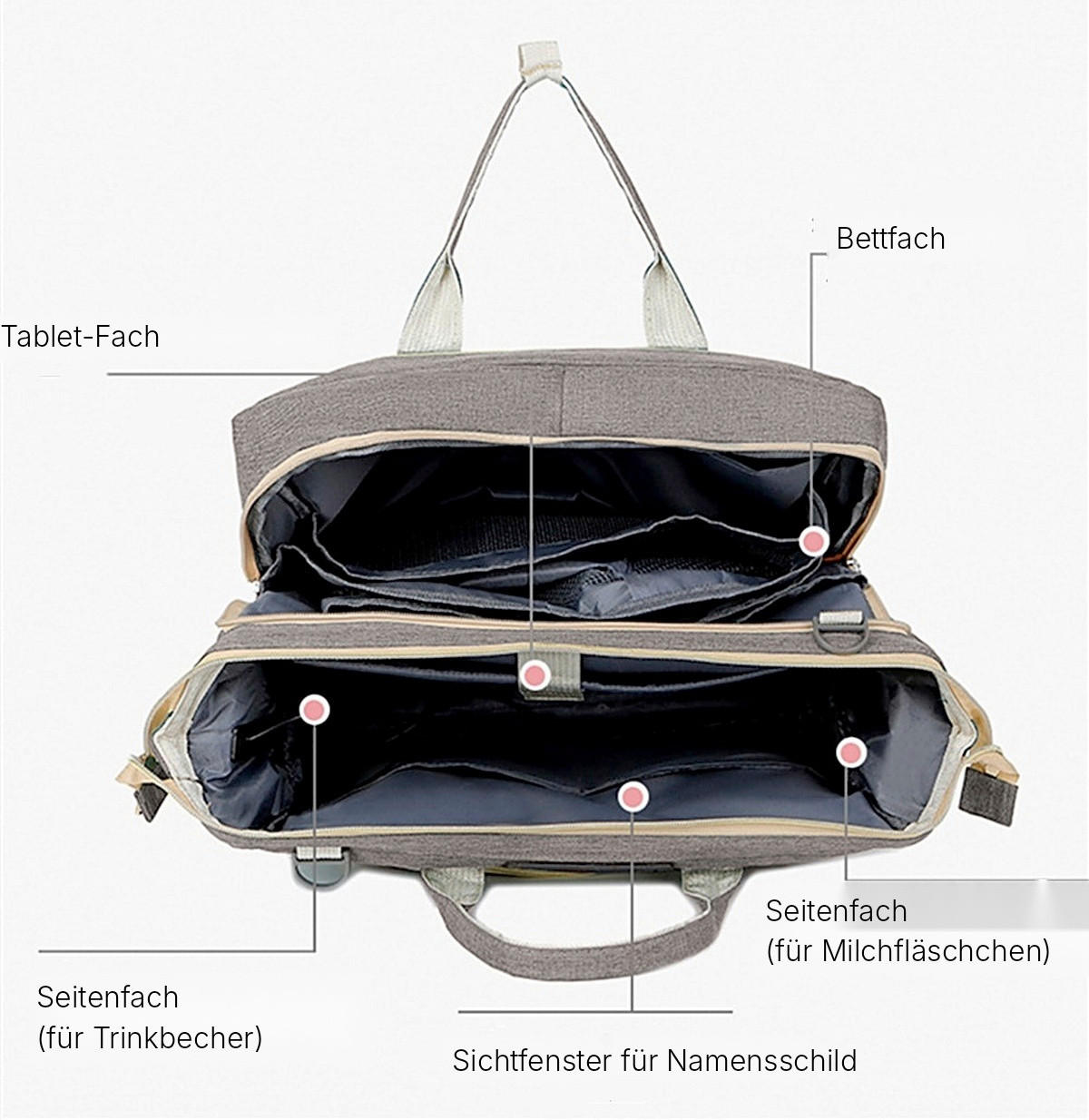 WICKELTASCHE Stella Bag  - Grau, Basics, Textil (40/30/20cm)