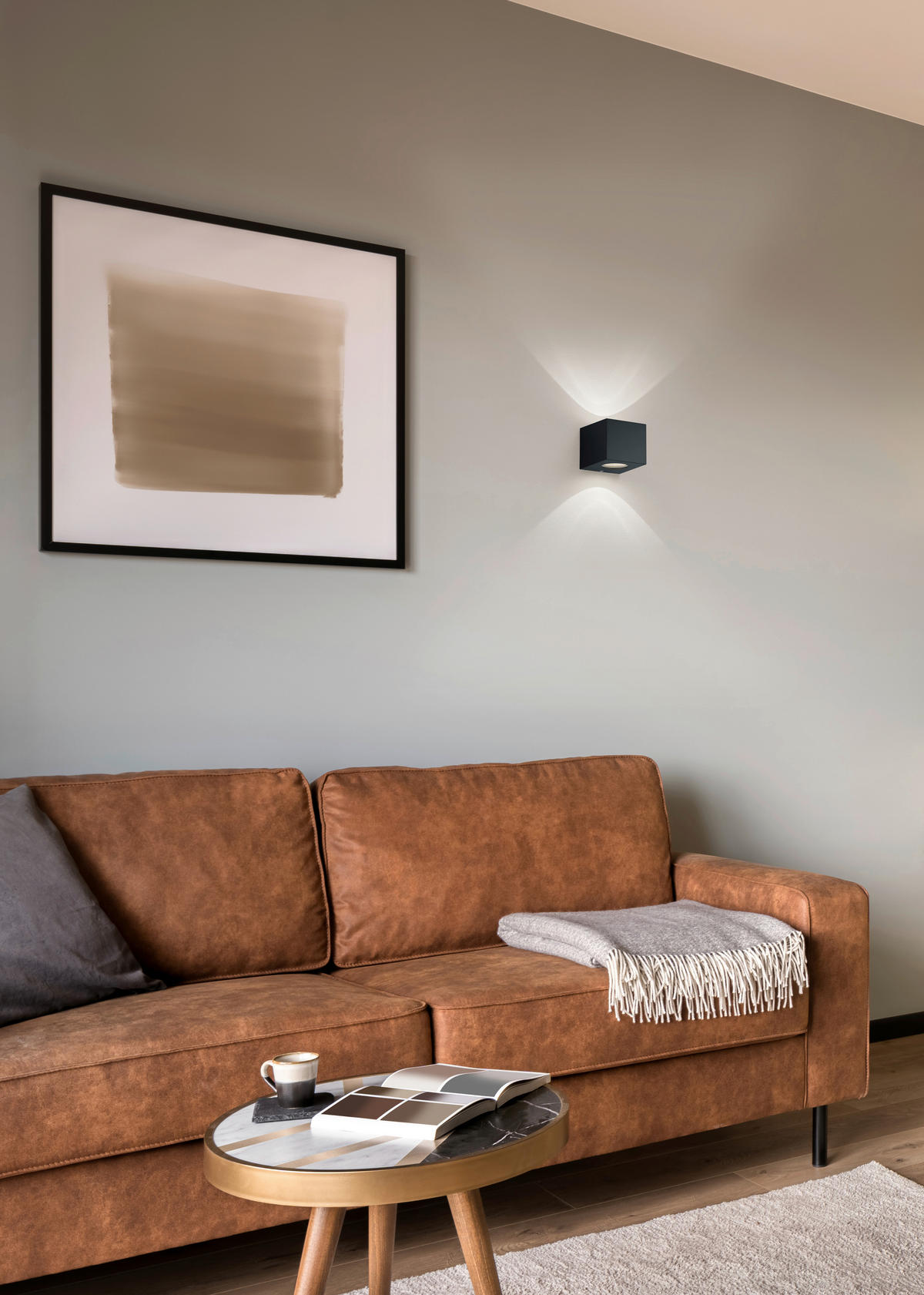 AUSSENWANDLEUCHTE - Schwarz, Design, Kunststoff (9/10/10,5cm)