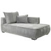 RÉCAMIERE in Cord Hellgrau  - Hellgrau/Schwarz, Design, Holz/Textil (207/75/121cm) - MID.YOU