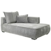 RÉCAMIERE in Cord Hellgrau  - Hellgrau/Schwarz, Design, Holz/Textil (207/75/121cm) - MID.YOU