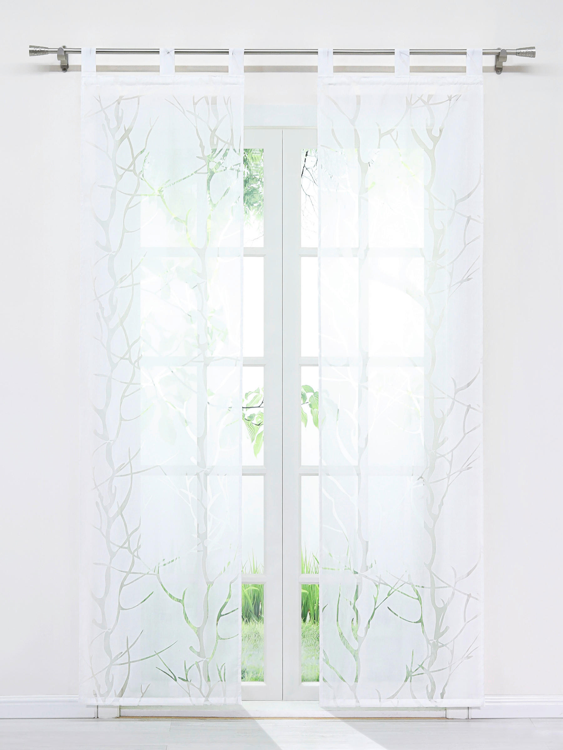 FLÄCHENVORHANG   transparent   57/145 cm  - Weiß Hochglanz, Basics, Textil (57/145cm)