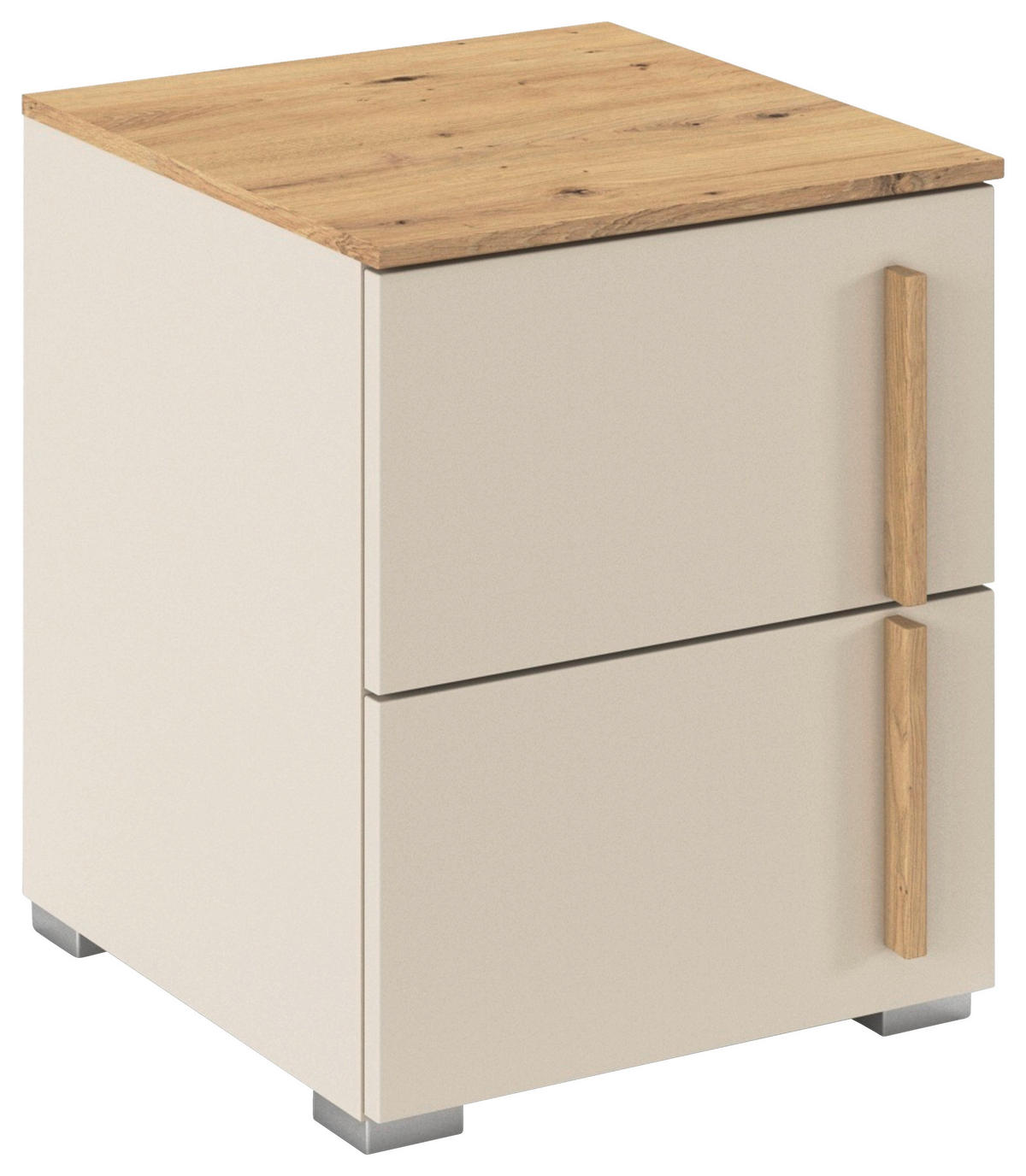 NACHTSCHRANK 40/49/42 cm  - Champagner/Alufarben, Design, Holz/Holzwerkstoff (40/49/42cm) - Stylife