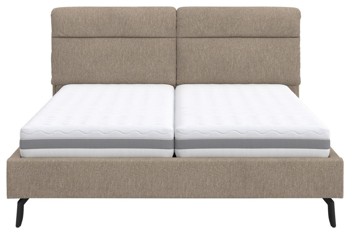 ČALOUNĚNÁ POSTEL, 180/200 cm, béžová - černá/barvy buku, Basics, dřevo/kompozitní dřevo (180/200cm) - Esposa